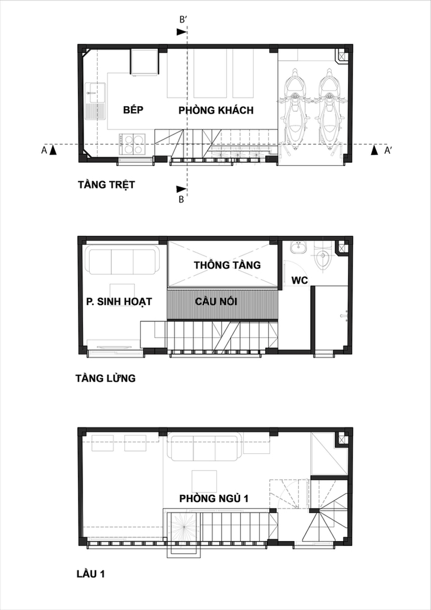 4 người ở trong ngôi nhà siêu mỏng 16,25 m² nằm cuối hẻm Bình Thạnh, Sài Gòn: Không hề bí bách hay mờ nhạt nhờ thiết kế cực độc đáo - Ảnh 14.