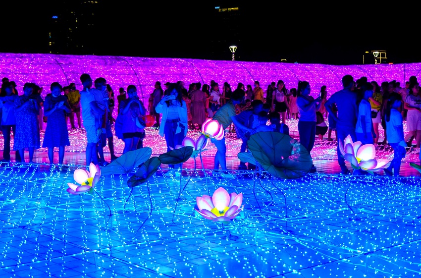 Người dân chen chân check-in công viên ánh sáng lần đầu xuất hiện ở Đà Nẵng - Ảnh 11.