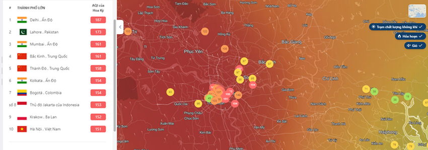Không khí ô nhiễm lại bủa vây Hà Nội, chỉ số liên tục ở mức báo động đỏ trong top đầu thế giới - Ảnh 5.
