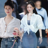 Triệu Lộ Tư không cao nhưng mặc gì cũng đẹp, đến áo sơ mi basic cũng "cháy hàng" theo cô