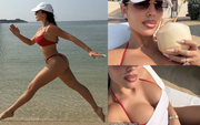 Vị hôn thê của Ronaldo diện bikini đỏ khoe body “bốc lửa" sau khi chốt địa điểm siêu đám cưới, visual "rich mom" đỉnh chóp