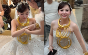 Cô dâu Thanh Hoá trĩu cổ nhận cả chục cây vàng trong ngày vui, tiết lộ nguyên nhân "chốt" cưới chỉ vỏn vẹn 15 ngày tìm hiểu