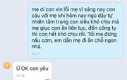 Bức ảnh chụp màn hình đoạn tin nhắn Zalo giữa con gái và mẹ đang gây sốt trên Threads