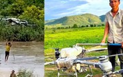 Nông dân lái drone cứu 2 em nhỏ giữa dòng nước xiết: 'Máy bay có thể mua, người không thể sống lại'
