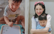 Chưa tròn 2 tuổi quý tử nhà Hòa Minzy đã bắt đầu tập viết, nhìn nét chữ và ý nghĩa mà bất ngờ quá!