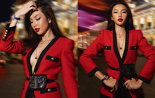 Hoa hậu Thùy Tiên diện áo xẻ vòng 1 sexy, thả dáng cực ''chất'' như fashionista trên phố