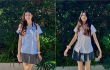 Hai con gái MC Quyền Linh được gọi là "nữ thần đồng phục" khi bắt đầu năm học mới