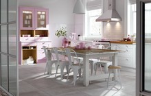 Những căn bếp màu hồng tạo điểm nhấn xinh xắn cho ngôi nhà