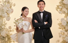 Doãn Hải My nhận đóa hoa đặc biệt từ Đoàn Văn Hậu trước tiệc cưới tại Hà Nội
