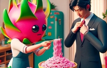 Bộ hình mì tôm thanh long vươn lên tầm "vũ trụ" khác khiến dân tình cười nghiêng ngả