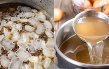 Thả một viên đá lạnh vào nồi canh có tác dụng gì?