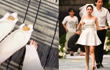 Không còn hình tượng tiểu thư sang chảnh, Doãn Hải My xách giày, đi chân đất ở sân bay Singapore vì một lý do