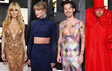 Thảm đỏ Grammy 2023: Taylor Swift khoe cơ bụng át Heidi Klum bốc lửa, ai dè Harry Styles hở bạo và Sam Smith mang cả dàn vũ công "đè bẹp"