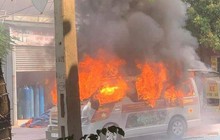 Xe cứu thương bất ngờ bốc cháy, nữ bệnh nhân bị bỏng nặng