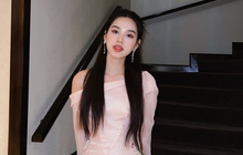 Hoa hậu Đỗ Thị Hà hóa nàng thơ yêu kiều với đầm voan lệch vai gợi cảm