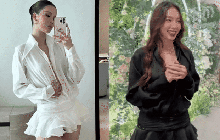 Hương Ly và Thùy Tiên đụng hàng: Người kín đáo, người lại chơi lớn buông khuy lấp ló vòng 1