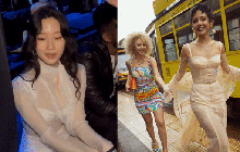 Khánh Linh - Quỳnh Anh Shyn dắt tay nhau đi show Dolce & Gabbana, Moon Ga Young - Kylie Jenner xinh hết nấc