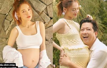 Nhã Phương lần đầu tung ảnh khoe trọn bụng bầu nét căng ở tháng cuối thai kỳ