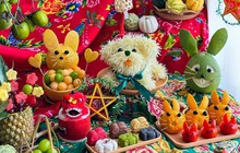 Mê mẩn ngắm mâm cỗ Trung thu cầu kỳ, đầy sắc màu của "hội gái đảm"