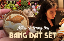 Cô gái tự tay làm mâm cỗ Trung thu tí hon và gần 1.000 hiện vật bằng đất sét
