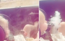 Dân mạng sốc tận óc với video em bé phì phèo thuốc lá điện tử, câu nói của đứa trẻ ngồi cùng trên xe càng gây kinh ngạc