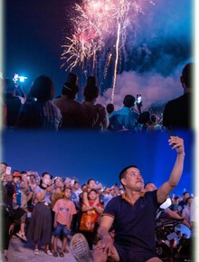 Chùm ảnh: Náo nức đi xem pháo hoa trên bầu trời Điện Biên Phủ