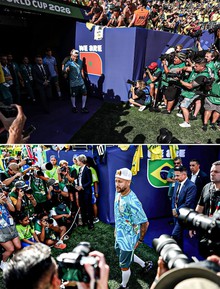 Neymar bị hàng trăm ống kính "pressing"