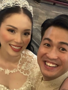 Cận nhan sắc Linh Rin và biểu cảm hạnh phúc của Phillip Nguyễn trong ngày cưới