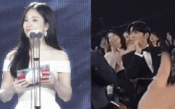 HOT: Clip ghi lại biểu cảm của Song Joong Ki khi nhìn Song Hye Kyo trên sân khấu Baeksang 2024
