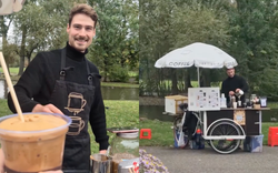 Ông Tây bán cà phê phin vỉa hè 200 nghìn đồng/ly, miệng liến thoắng tiếng Việt mời khách