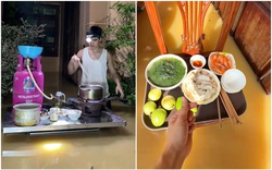 Chồng Bắc Ninh lội nước lũ lịch sử nấu "cơm cữ của Hoàng hậu" hút triệu view