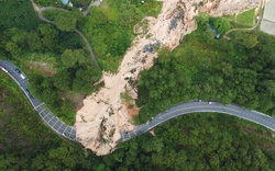 Cận cảnh đáng sợ khi đèo Mimosa bị sạt lở "cắt" đứt đôi