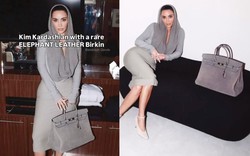 Kim Kardashian hứng chịu bão phẫn nộ vì cầm túi Hermès da voi