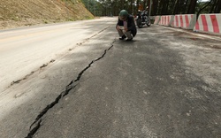 Đèo Prenn lại xuất hiện sạt lở, xuất hiện vết nứt dài