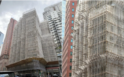 Cận cảnh giàn giáo làm bằng tre bên ngoài tòa chung cư hàng chục tầng: Vì sao đến giờ vẫn được sử dụng?