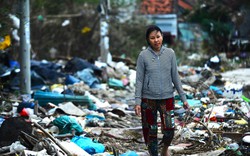 Khung cảnh hoang tàn, nhếch nhác tại vùng trũng nhất ở Tuy Hòa sau lũ dữ