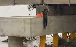 Thót tim cảnh thanh niên lao xuống dòng nước xiết sông Thu Bồn cứu người