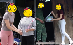 Hình ảnh cô gái mặc quần tập gym bó sát đi từ thiện gây tranh cãi