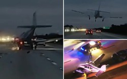 Kinh hoàng cảnh máy bay rơi xuống đường, đâm thẳng vào ô tô trên cao tốc