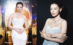 Bùi Lan Hương đeo trang sức kim cương, tỏa sáng tại họp báo MV “Việt Nam Tinh Hoa”