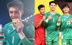 Đáng yêu vô đối: Thủ môn 1m91, visual cực phẩm của U22 Việt Nam hồn nhiên khoe HCV SEA Games "nặng lắm"