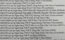Người từng giao dịch với 27 tài khoản ngân hàng mở tại Agribank, Vietcombank, VietinBank, BIDV, MB, Techcombank... sau đây khẩn trương báo công an