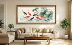 Tại sao giới nhà giàu thường treo tranh "cửu ngư quần hội" ở phòng khách? Bí mật về sự dư dả ít người biết