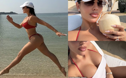 Vị hôn thê của Ronaldo diện bikini đỏ khoe body “bốc lửa" sau khi chốt địa điểm siêu đám cưới, visual "rich mom" đỉnh chóp