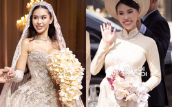 Điều Tiên Nguyễn cài cắm trong 2 bó hoa cưới đắt đỏ