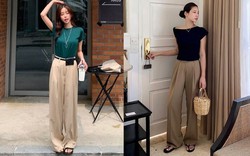 Quần dài màu trà sữa: Trẻ hơn quần đen, sang hơn quần trắng và ai cũng có thể mặc đẹp