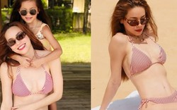 ''Mẹ 3 con" Hồ Ngọc Hà diện bikini 'nóng bỏng mắt', khoe cơ bụng săn chắc