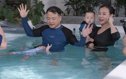Shark Bình – Phương Oanh đưa cặp song sinh đi học bơi từ sớm: Thành quả không ngờ chỉ sau 1 tháng
