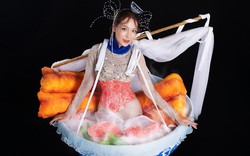 Kỳ Duyên gây sốt với trang phục dân tộc phở Việt Nam