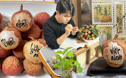 Viết thư pháp trên quả vải thiều, chàng trai gen Z Hà Nội gây sốt mạng